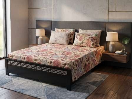 3pc Export Quality Pure Cotton Bedsheets styled in luxury bedroom setting