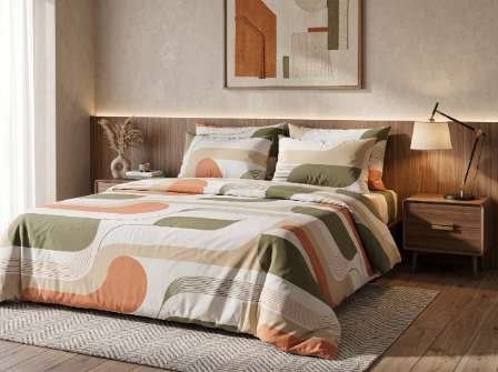 3pc Export Quality Pure Cotton Bedsheets styled in luxury bedroom setting