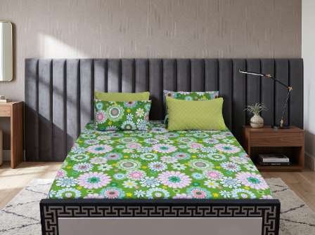3pc Export Quality Pure Cotton Bedsheets styled in luxury bedroom setting
