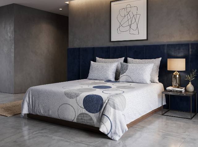 3pc Export Quality Pure Cotton Bedsheets styled in luxury bedroom setting