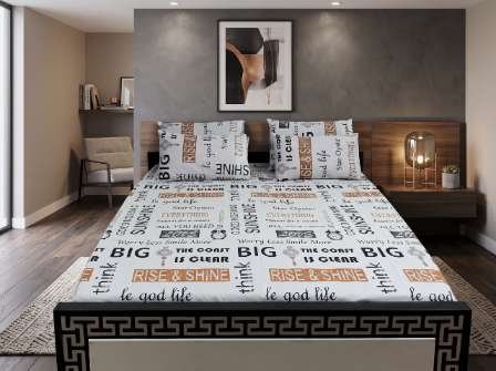 3pc Export Quality Pure Cotton Bedsheets styled in luxury bedroom setting