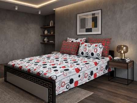 3pc Export Quality Pure Cotton Bedsheets styled in luxury bedroom setting