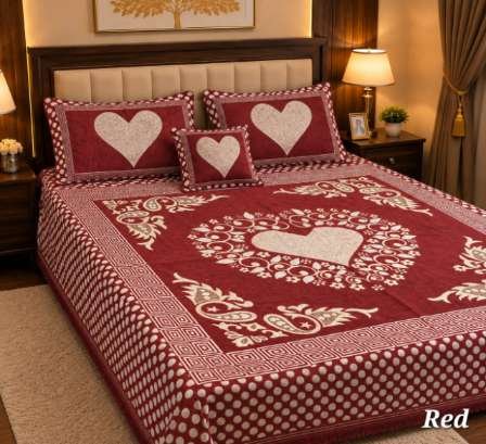 4Pc Velvet Jacquard Bedsheet Set (King Size) styled in luxury bedroom setting