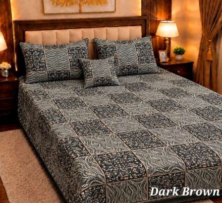 4Pc Velvet Jacquard Bedsheet Set (King Size) styled in luxury bedroom setting