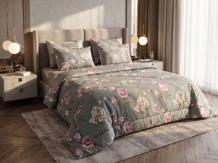 5 PC Export Quality Pure Cotton Bedsheets styled in luxury bedroom setting