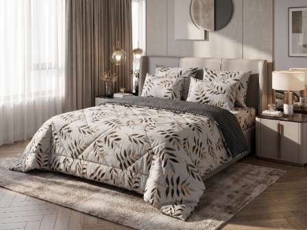 5 PC Export Quality Pure Cotton Bedsheets styled in luxury bedroom setting