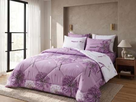 5 PC Export Quality Pure Cotton Bedsheets styled in luxury bedroom setting