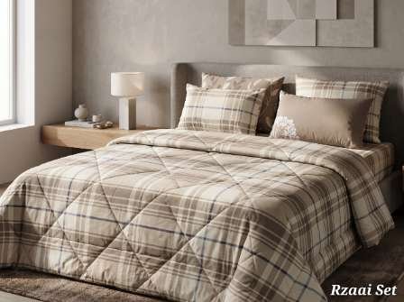5 PC Export Quality Pure Cotton Bedsheets styled in luxury bedroom setting