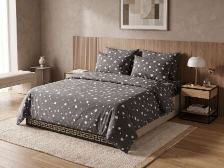5 PC Export Quality Pure Cotton Bedsheets styled in luxury bedroom setting