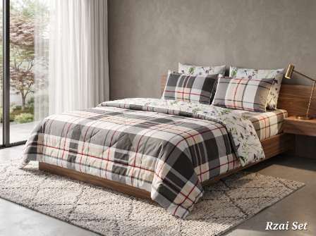 5 PC Export Quality Pure Cotton Bedsheets styled in luxury bedroom setting