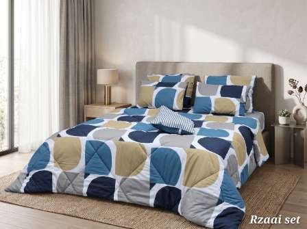 5 PC Export Quality Pure Cotton Bedsheets styled in luxury bedroom setting