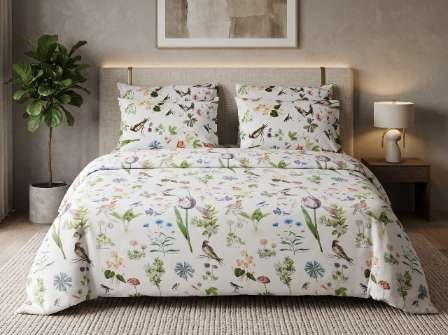 5 PC Export Quality Pure Cotton Bedsheets styled in luxury bedroom setting